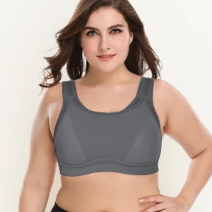 Wingslove Womens Adjustable Sports Bra Wireless Plus Size Full Coverage Bra Breathable Comfort Wide Straps Gym Workout Underwear