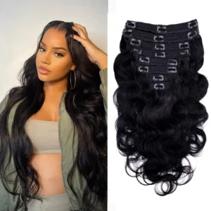 Body Wave Clip in Hair Extension Human Hair Clip in 8 Pieces Brazilian Remy Hair Women Natural Seamless Extension Hair Clip
