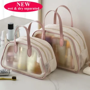 New Travel Toiletries Bag Wet Dry Separated Cosmetics Towel Storage Bag Portable Beach Swim Bag Big Size Accessory Organizer Bag