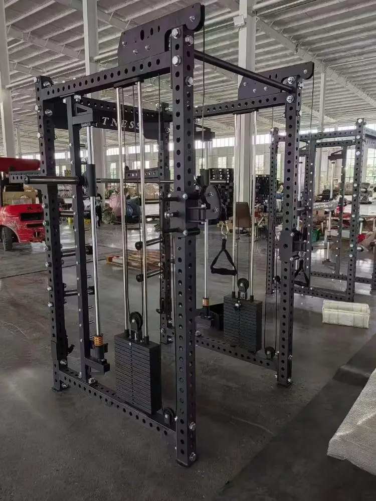 75 Square Tube 3.0 Thick Adjustable 3-in-1 Pulley System Comercial Gym Smith Machine Multi-function Station Functional Trainer - Image 4