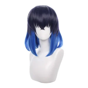 Hashibira Inosuke Cosplay Wig Black Blue Gradient Hair Japanese Anime Stage Dress Up Wig Man Woman Comic-con Costume Accessories