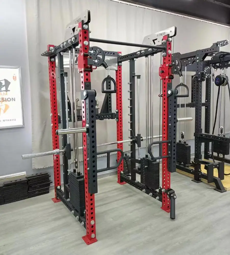75 Square Tube 3.0 Thick Adjustable 3-in-1 Pulley System Comercial Gym Smith Machine Multi-function Station Functional Trainer - Image 5